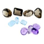 Selection of gemstones, weighing 496ct. To include quartz, emeralds, topazes and other gemstones.