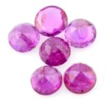 Eighteen circular shape burmese rubies, weighing 9.71ct