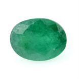 An oval shape emerald, weighing 1.08ct