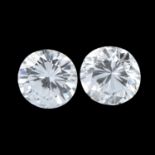 Pair of brilliant cut diamonds weighing 0.51ct