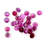 Selection of circular shape rubies, weighing 30ct