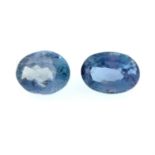 Pair of oval shape alexandrites, weighing 0.48ct