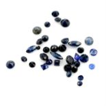 Selection of vari-shape blue sapphires, weighng 150.54ct