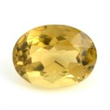 An oval shape citrine, weighing 47.86ct