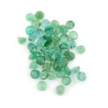 Selection of circular shape emeralds, weighing 20ct