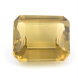 A rectangular shape citrine, weighing 68.35ct