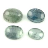 Four oval shape sapphire cabochon, weighing 29.39ct