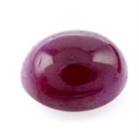 An oval shape ruby cabochon, weighing 7.93ct