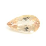 A pear shape morganite, weighing 6.21ct