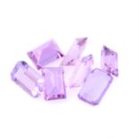 Selection of rectangular shape sapphires, weighing 7.77ct