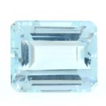 A rectangular shape aquamarine, weighing 54.53ct