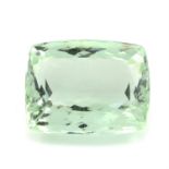 A rectangular shape green beryl, weighing 52.27ct