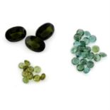 Selection of circular shape tourmalines, weighing 42.31ct