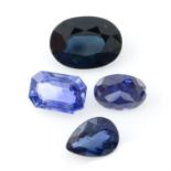Four vari-shape sapphires, weighing 5.60ct