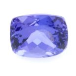 A cushion cut tanzanite, weighing 3.10ct