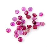 Selection of circular shape rubies, weighing 30ct