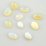 Ten oval shape opals, weighing 3.20ct