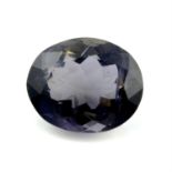 An oval shape iolite, weighing 6.51ct