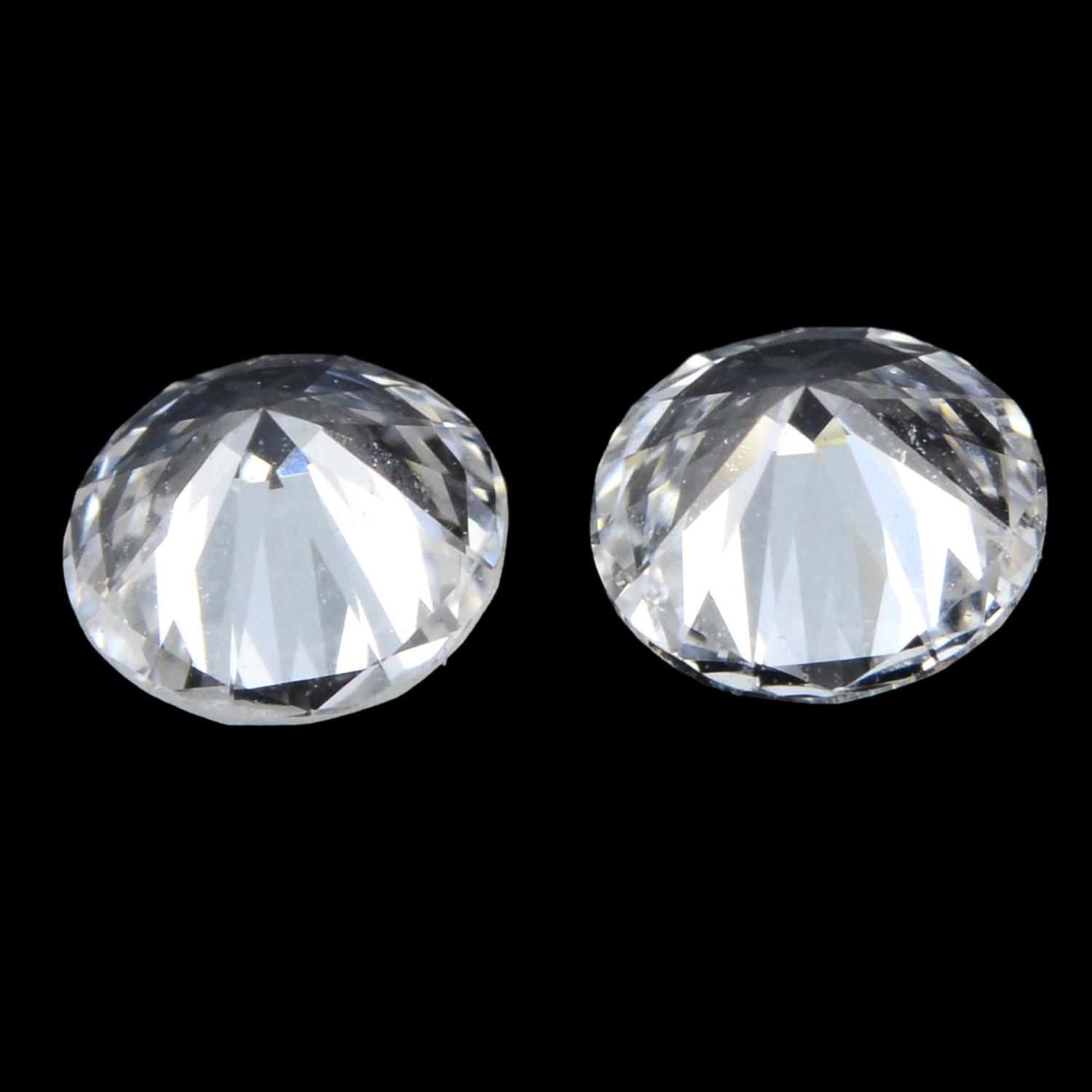Pair of brilliant cut diamonds weighing 0.45ct - Image 2 of 2