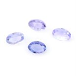 Selection of oval shape tanzanites, weighing 10.82ct