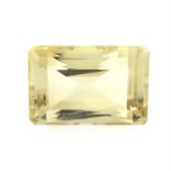 A rectangular shape citrine, weighing 33.88ct