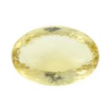 An oval shape citrine, weighing 104.67ct
