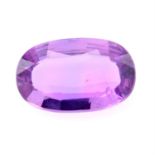 An oval shape sapphire, weighing 2.02ct