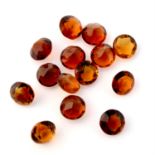 Selection of circular shape citrines, weighing 66.27ct