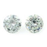 Pair of circular shape synthetic moissanites weighing 3.97ct