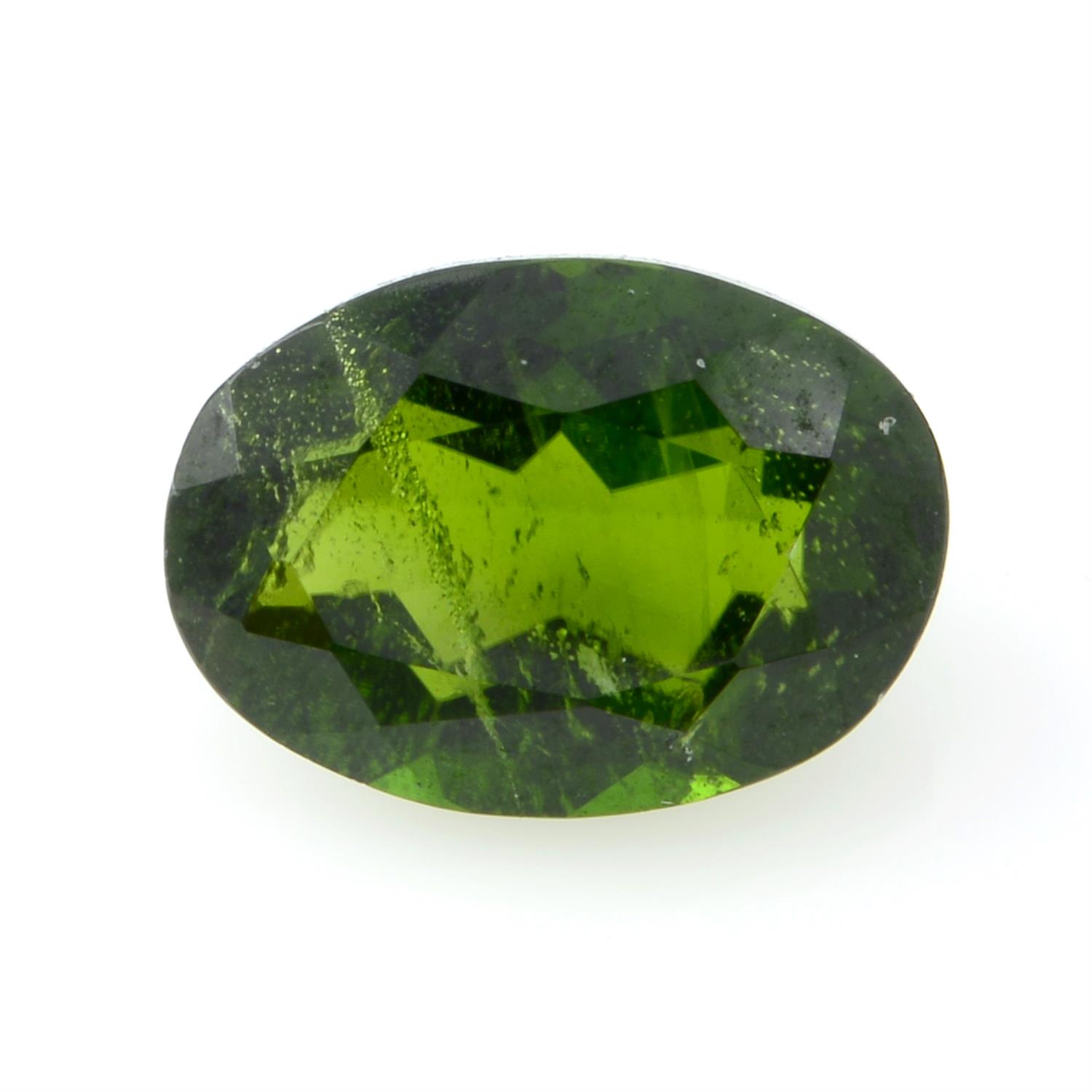 An oval shape diopside, weighing 1.05ct