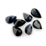 Selection of pear shape sapphires, weighing 24.21ct