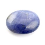 An oval shape star sapphire cabochon, weighing 13.73ct