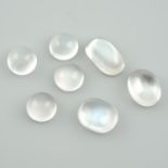 Selection of vair-shape moonstone cabochons, weighing 142.99ct