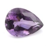 A pear shape amethyst, weighing 18.13ct