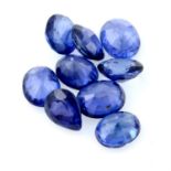 Selection of vari-shape blue sapphires, weighing 10.45ct