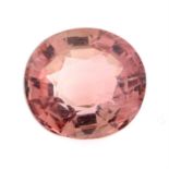 An oval shape tourmaline, weighing 6.04ct