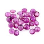 Selection of circular shape rubies, weighing 5.60ct