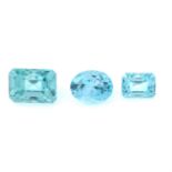 Six vari-shape shape zircons, weighing 13.08ct