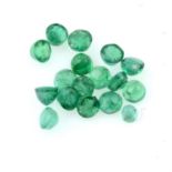 Selection of circular shape emeralds, weighing 4.99ct