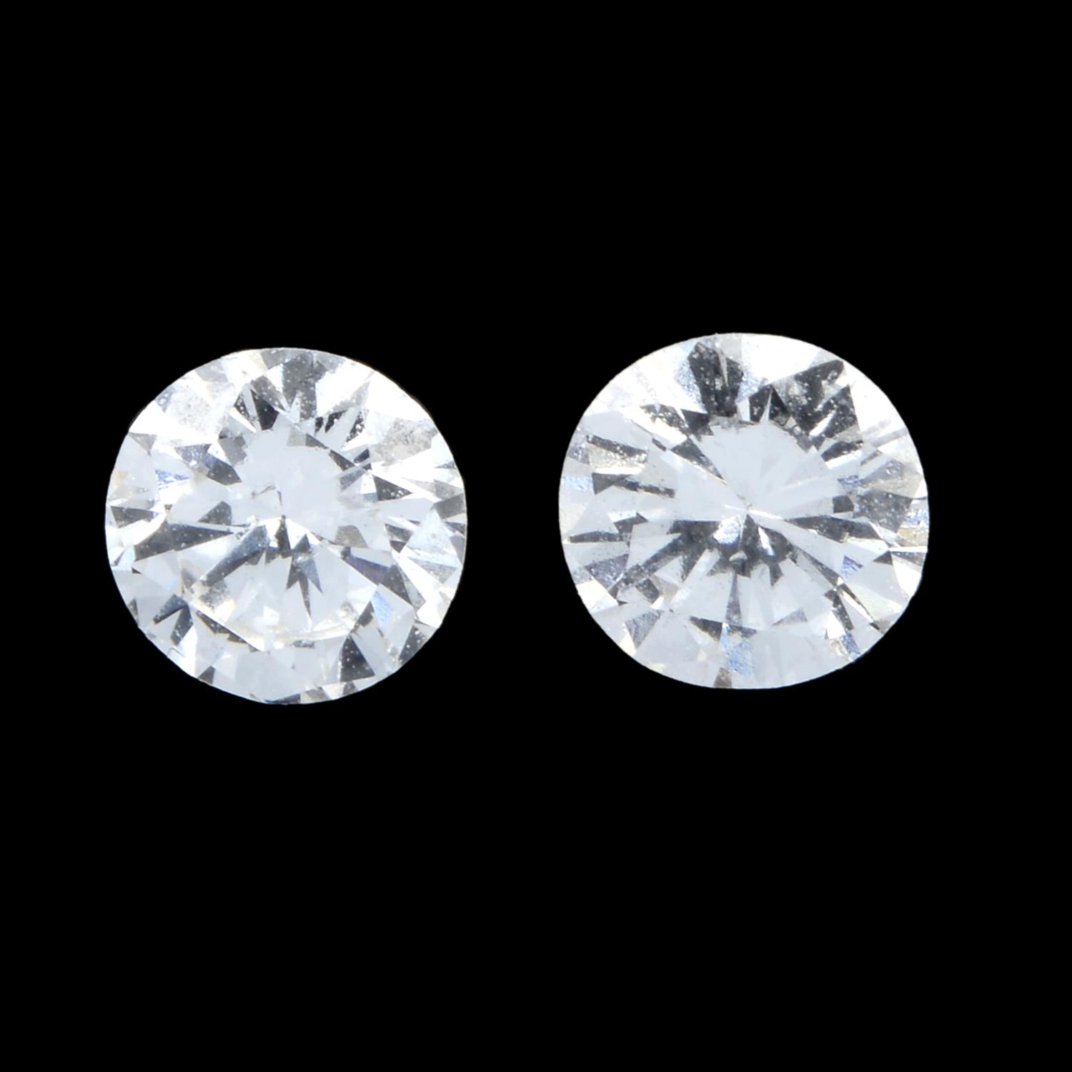 Pair of brilliant cut diamonds weighing 0.55ct