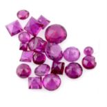 Selection of vari-shape rubies, weighing 25.72ct