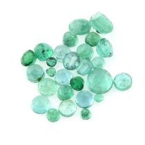 Selection of vari-shape emeralds, weighing 32.98ct