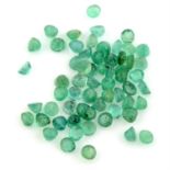 Selection of circular shape emeralds, weighing 30ct