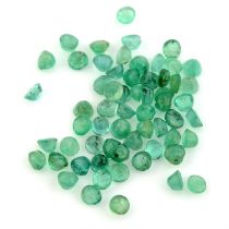 Selection of circular shape emeralds, weighing 30ct