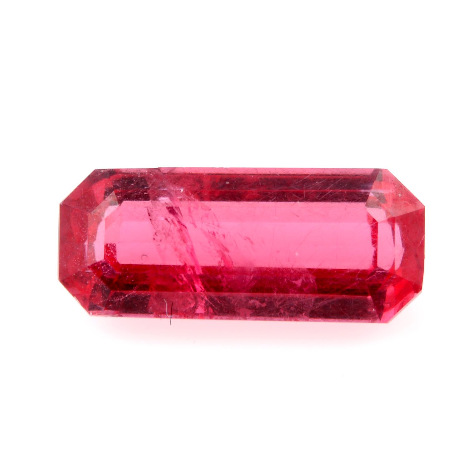 A rectangular shape rhodonite, weighing 2.02ct