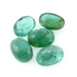 Selection of oval shape emeralds, weighing 17.94ct