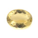 An oval shape citrine, weighing 38.96ct