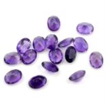 Selection of oval shape amethysts, weighing 168.59ct