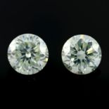 Pair of synthetic moissanites, weighing 3.55ct