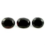 Three oval shape garnets, weighing 26.33ct